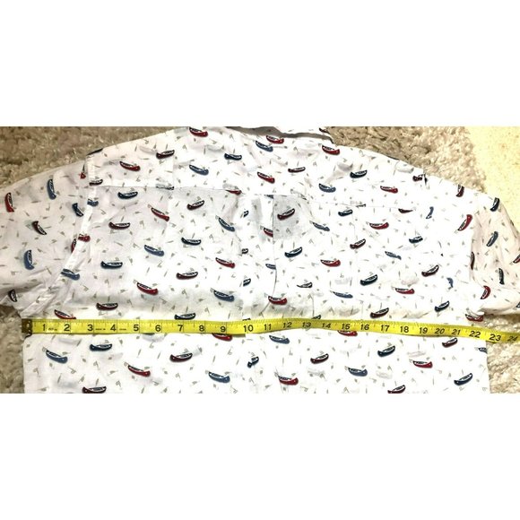 NWT Men's Sz M Eddie Bauer SS Button Down Classic Fit Kingston Shirt, Nautical - Picture 6 of 6